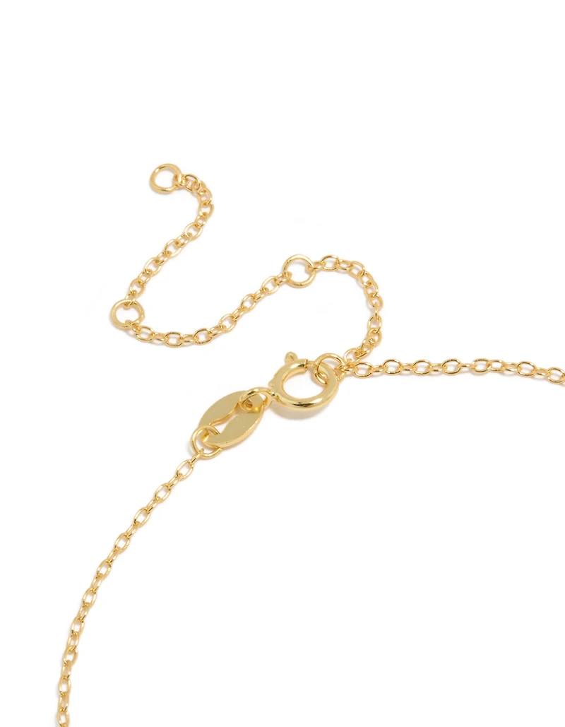 Gold Plated Sterling Silver Cubic Zirconia Letter L Bracelet