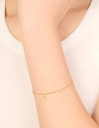 Bracelet en zircone cubique en argent sterling plaqué or