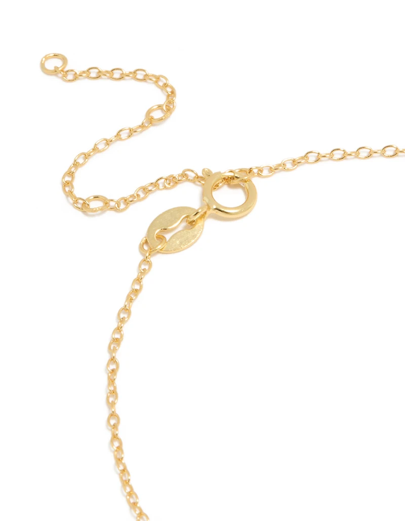 Gold Plated Sterling Silver Cubic Zirconia Letter S Bracelet