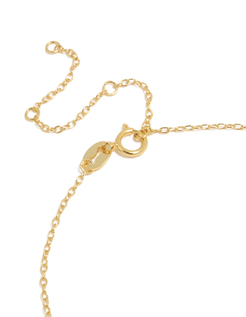 Gold Plated Sterling Silver Cubic Zirconia Letter A Initial Bracelet