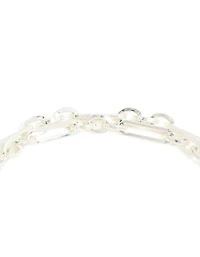 Silver Plated Heart Pendant & Chain Layered Necklace