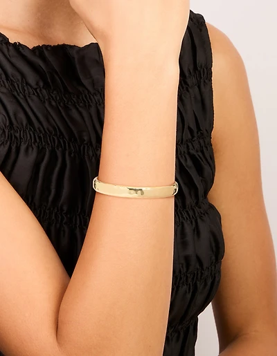 Bracelet classique épais à bascule épais plaqué or