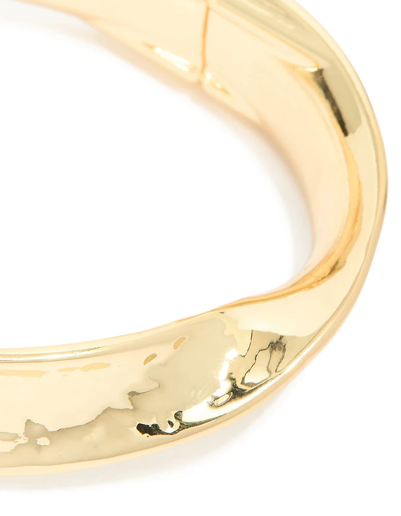 Bracelet à charnière torsadée plaqué or