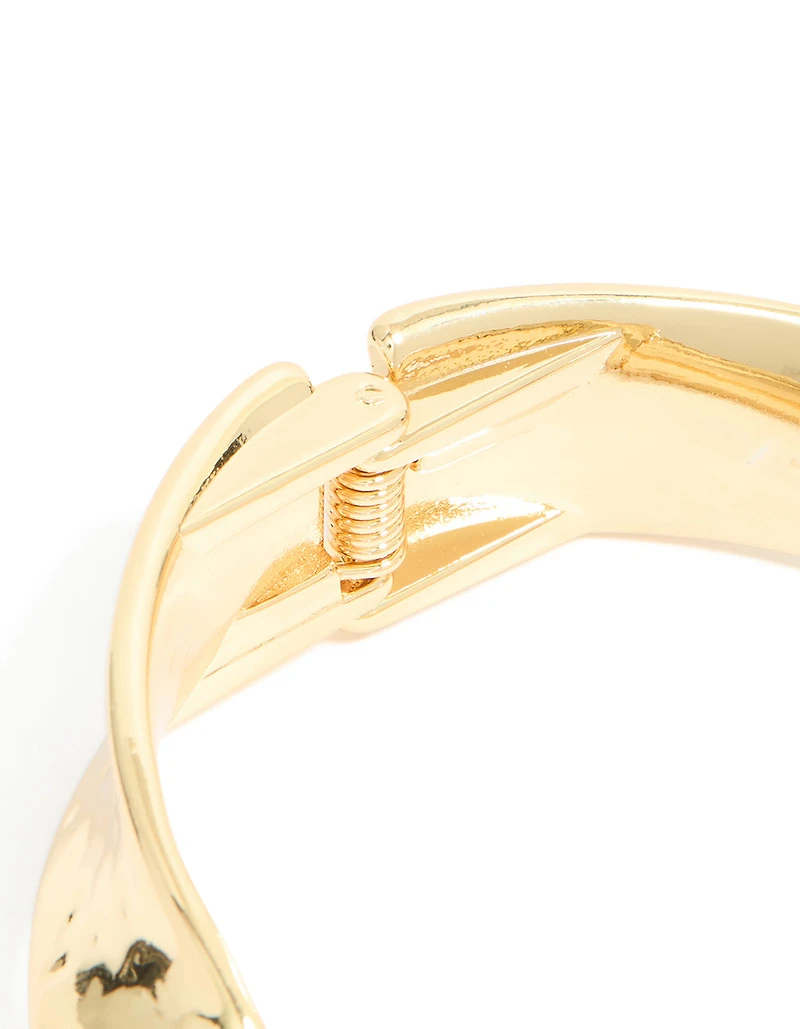 Bracelet à charnière torsadée plaqué or