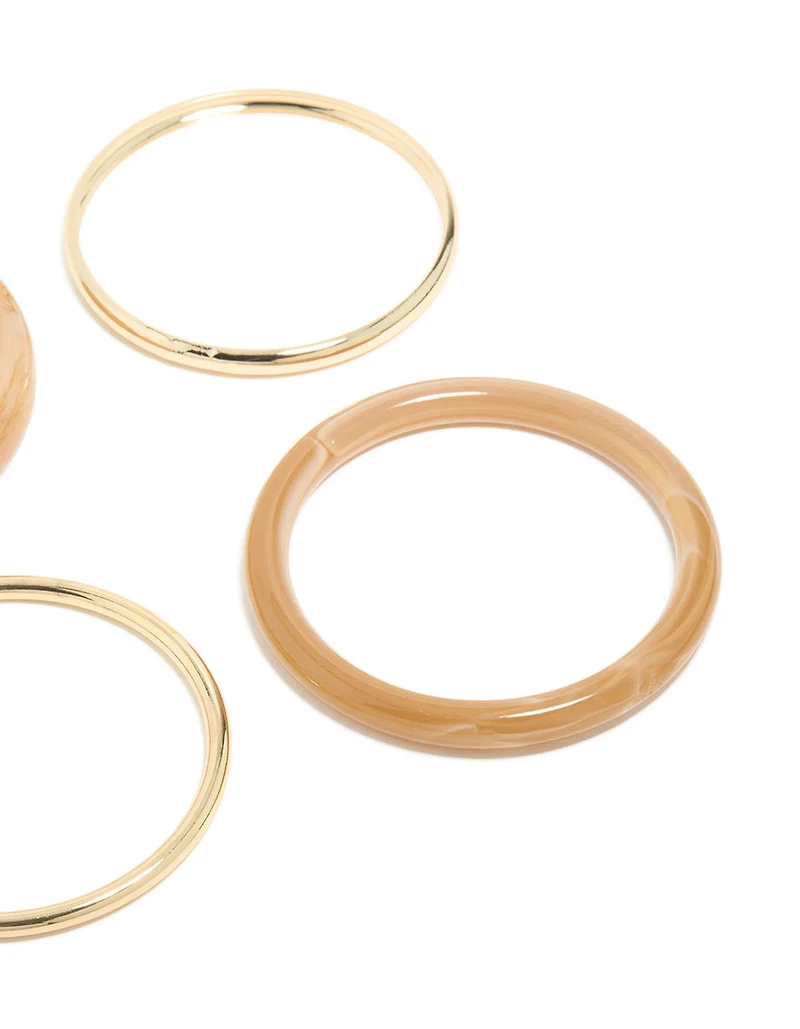 Gold & Brown Acrylic Bangles 4-Pack