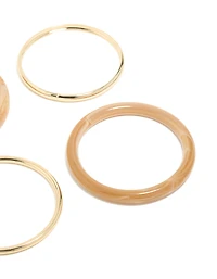 Gold & Brown Acrylic Bangles 4-Pack