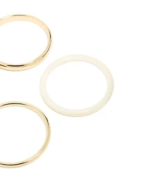 Gold, Cream & Brown Acrylic Bangles 4-Pack