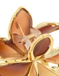Brown Ombre Frangipani Flower Claw Clip