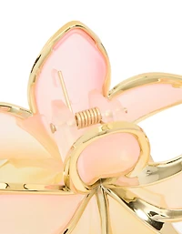 Orange & Pink Ombre Frangipani Flower Claw Clip