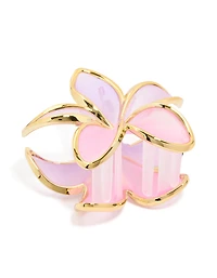 Pink & Purple Ombre Outline Frangipani Flower Claw Clip