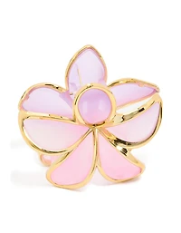 Pink & Purple Ombre Outline Frangipani Flower Claw Clip