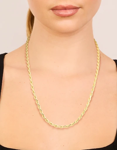 Collier de chaîne en maillon en forme de goutte d’eau en acier inoxydable plaqué or et imperméable