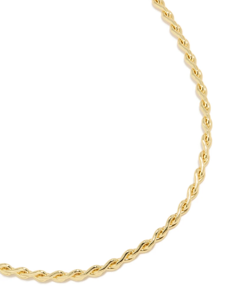 Collier de chaîne en maillon en forme de goutte d’eau en acier inoxydable plaqué or et imperméable