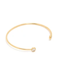 Menotte de poignet imperméable en acier inoxydable plaqué or à coupe ouverte