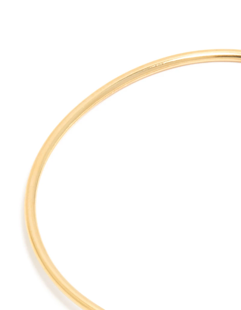 Waterproof Gold Plated Stainless Steel Open Bezel Cut Wrist Cuff