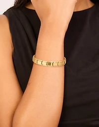 Waterproof Gold Plated Stainless Steel Stretch Watch Link Bracelet