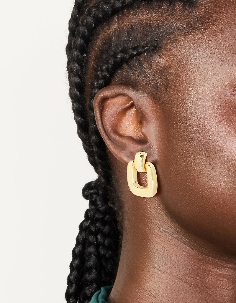 Boucles d’oreilles classiques en laiton plaqué or