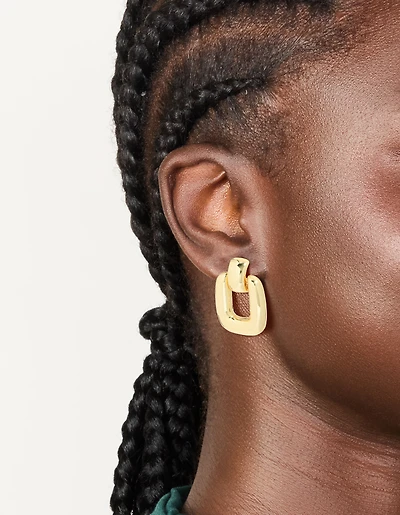 Boucles d’oreilles classiques en laiton plaqué or