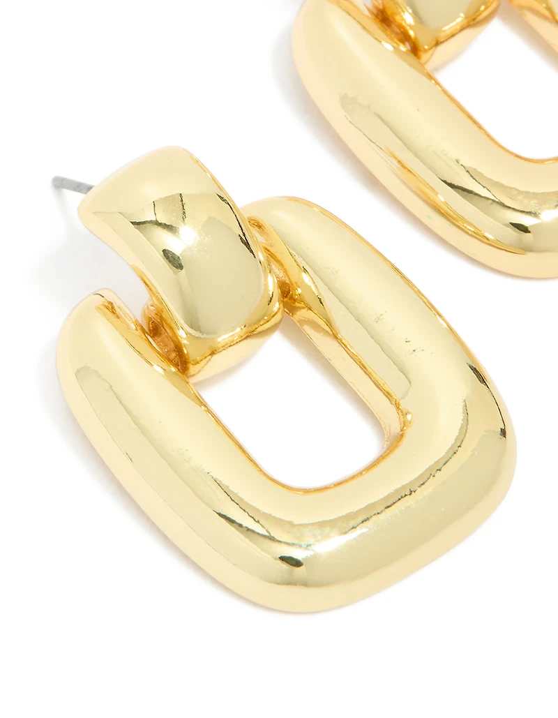 Boucles d’oreilles classiques en laiton plaqué or