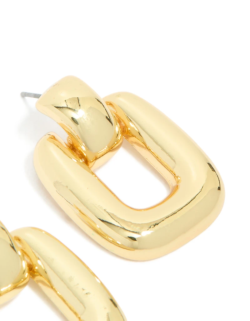 Boucles d’oreilles classiques en laiton plaqué or