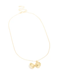 Gold Plated Brass Cubic Zirconia Outline Locket Necklace