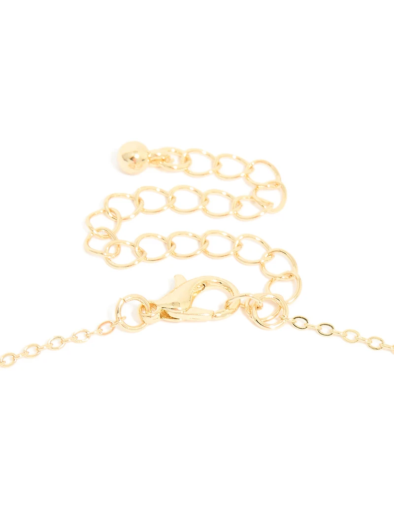 Gold Plated Brass Cubic Zirconia Outline Locket Necklace