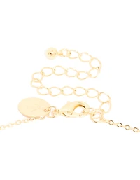 Gold Plated Brass Cubic Zirconia Pave Evil Eye Necklace