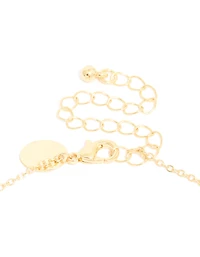 Gold Plated Brass Cubic Zirconia Pavé Heart Necklace