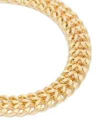 Gold Plated Double Flat Curb Chain Bracelet