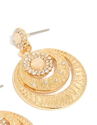 Boucles d’oreilles bohèmes bohèmes en forme de boucle tombante plaquées or