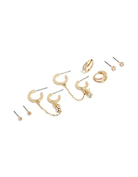 Huggie et boucles d’oreilles en zircone cubique plaqués or et boucles d’oreilles à chaîne