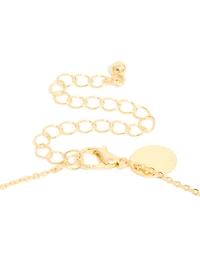 Collier breloque fleur plaquée or