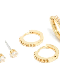 Boucles d’oreilles en pierre de naissance en pierre de naissance en laiton en laiton plaqué or en citrine cubique en zircone de novembre