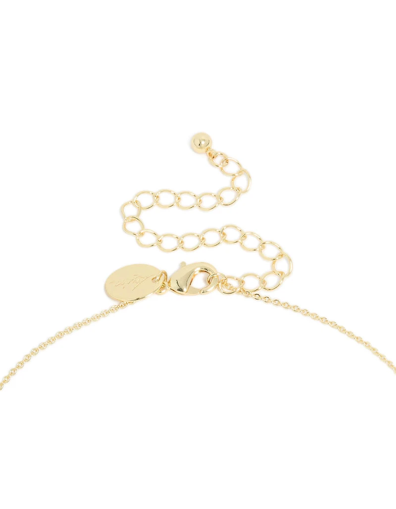 Gold Plated Brass Sapphire Cubic Zirconia September Birthstone Necklace