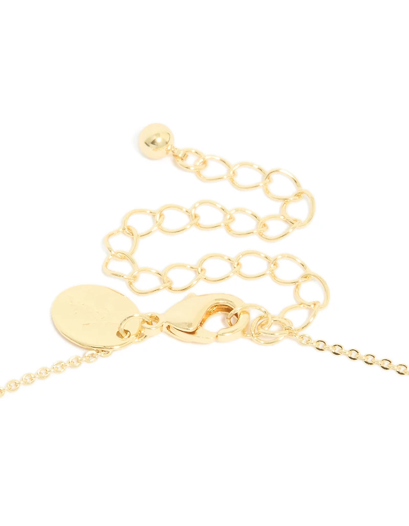 Collier de pierre de naissance en zirconie cubique en laiton en laiton et rubis plaqué or