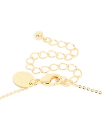 Collier de pierre de naissance en zirconie cubique en laiton en laiton et rubis plaqué or