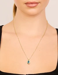 Collier de pierre de naissance en laiton tanzanite en laiton plaqué or