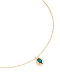 Collier de pierre de naissance en laiton tanzanite en laiton plaqué or