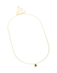 Collier de pierre de naissance en laiton tanzanite en laiton plaqué or