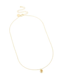 Gold Plated Brass Citrine November Birthstone Necklace