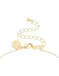 Gold Plated Brass Pink Tourmaline October Birthstone Necklace