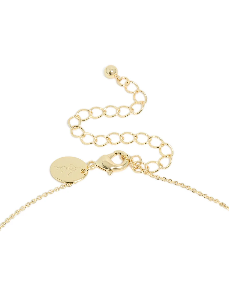 Gold Plated Brass Amethyst Cubic Zirconia February Birthstone Necklace