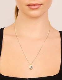 Collier de pierre de naissance en zirconie cubique en laiton en laiton plaqué or