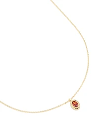 Collier de pierre de naissance en zirconie cubique en laiton en laiton plaqué or