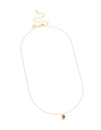 Collier de pierre de naissance en zirconie cubique en laiton en laiton plaqué or