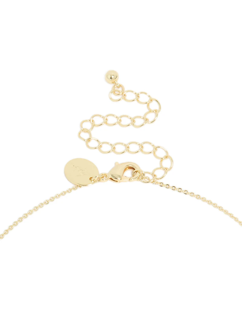 Collier de pierre de naissance en zirconie cubique en laiton en laiton plaqué or