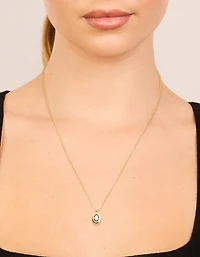 Collier de pierre de naissance en laiton plaqué or améthyste lumineux en zircone cubique