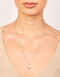 Collier de pierre de naissance en zircone cubique en laiton plaqué or