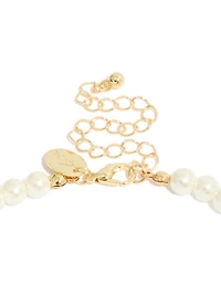 Gold Plated Pearl Inlay & Cubic Zirconia Necklace
