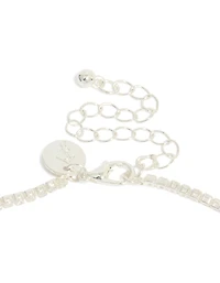 Collier en Y en gobelets cubiques en zirconie plaqué argent